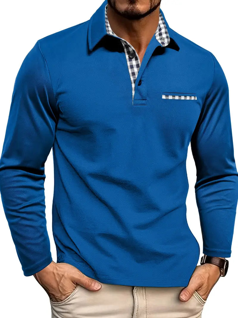 Cris Langærmet Poloshirt til Mænd | Blødt og Varmende Materiale 4