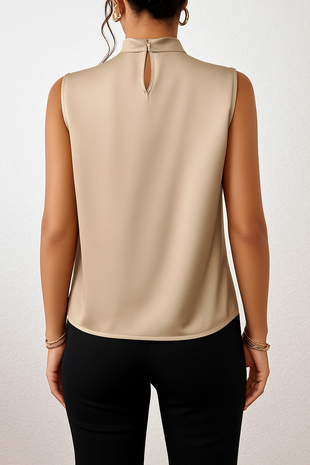 Elara Satin Haltertop | Draperet Halsudskæring, Satinpolyester 3