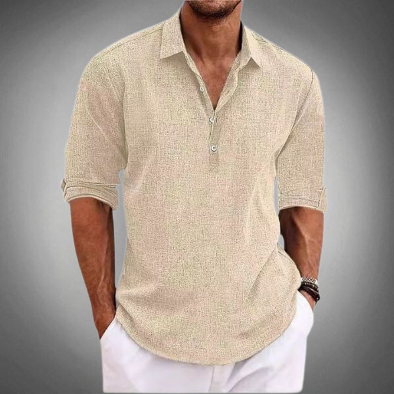 Birk Polo Shirt | Klassisk Pasform, Hørmateriale 4