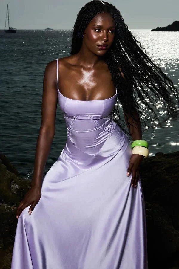 Gabriella Satin Corset Maxi Dress | Silkeagtig Satin, Korset-Design 6