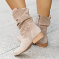 Anette Dame Støvler | Slouchy Design, Blokhæl, Lynlås