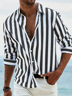 Adrian Herre Skjorte | Stribet Casual, Komfortabel Pasform 4