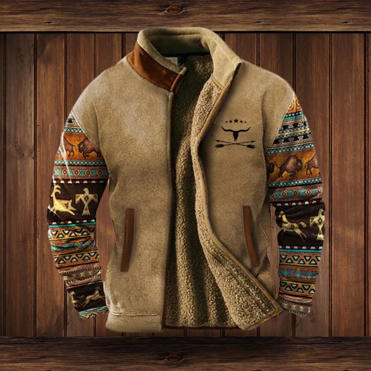Astra Fleece Jakke | Sherpa For, Aztekisk Mønster 0