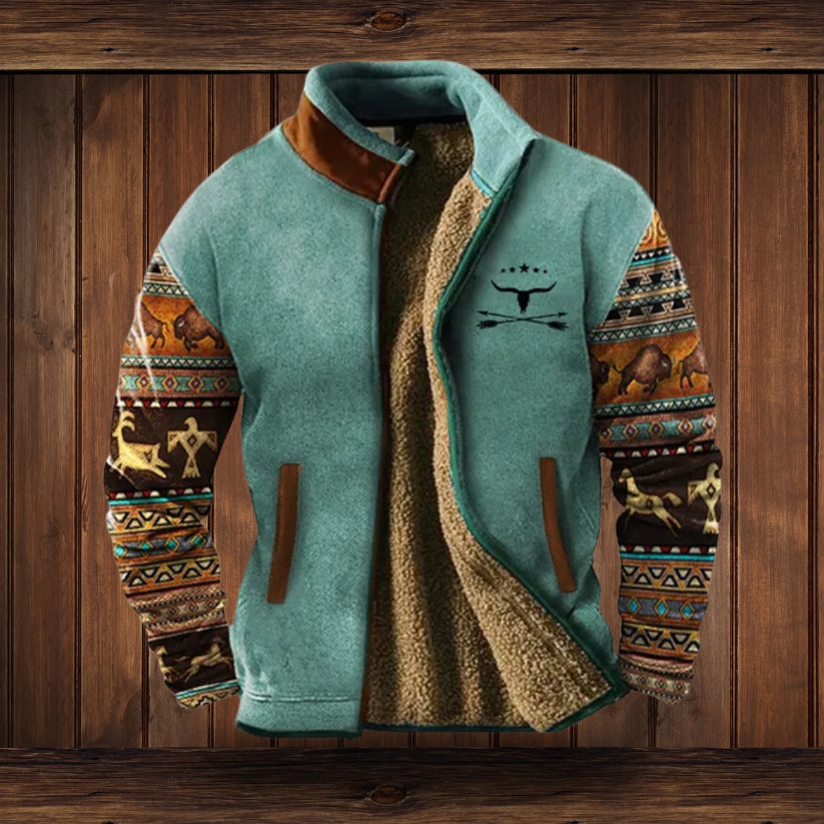 Astra Fleece Jakke | Sherpa For, Aztekisk Mønster 1