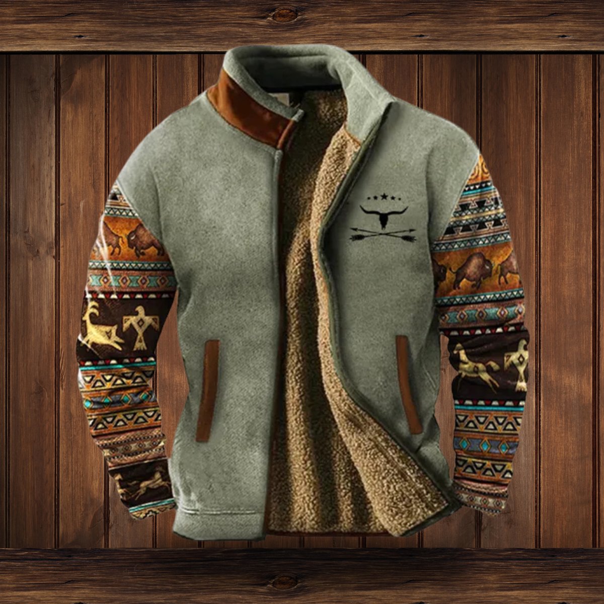 Astra Fleece Jakke | Sherpa For, Aztekisk Mønster 5