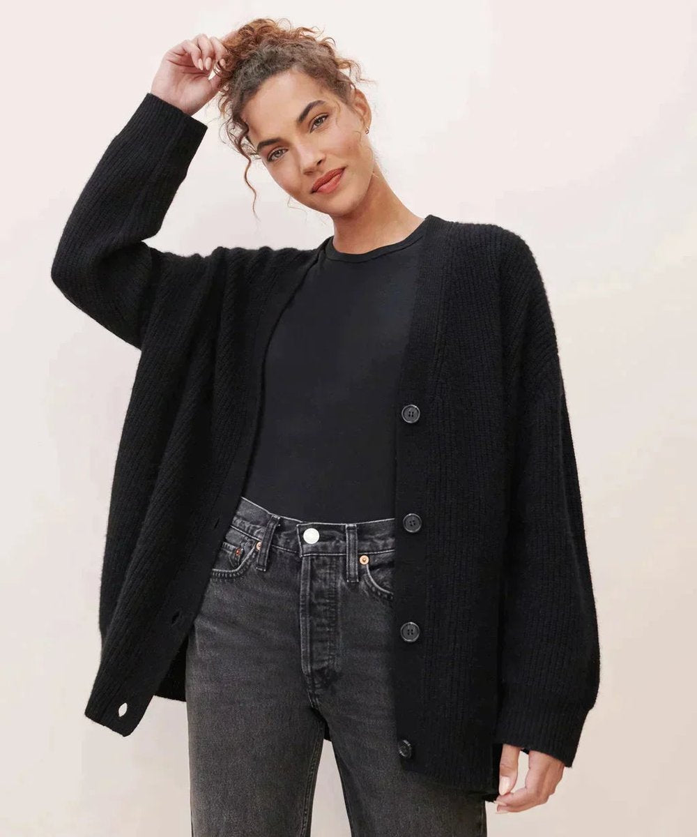Astrid Cardigan Dame | 100% Kashmir, V-Hals, Klassisk Pasform 6
