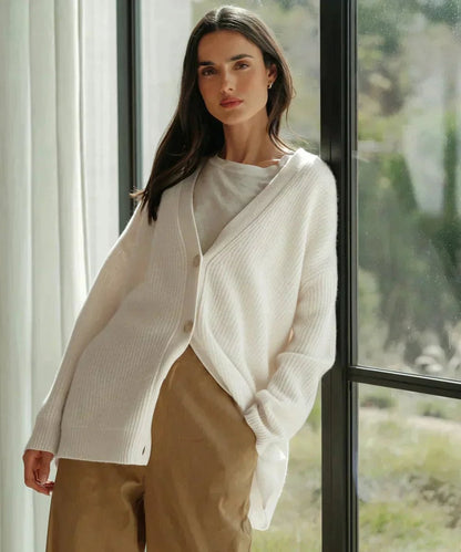 Astrid Cardigan Dame | 100% Kashmir, V-Hals, Klassisk Pasform 7