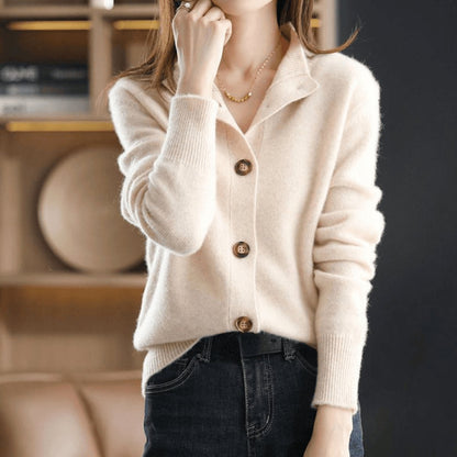 Astrid Cardigan Dame | Blød Cashmere, Klassisk Rund Hals 0