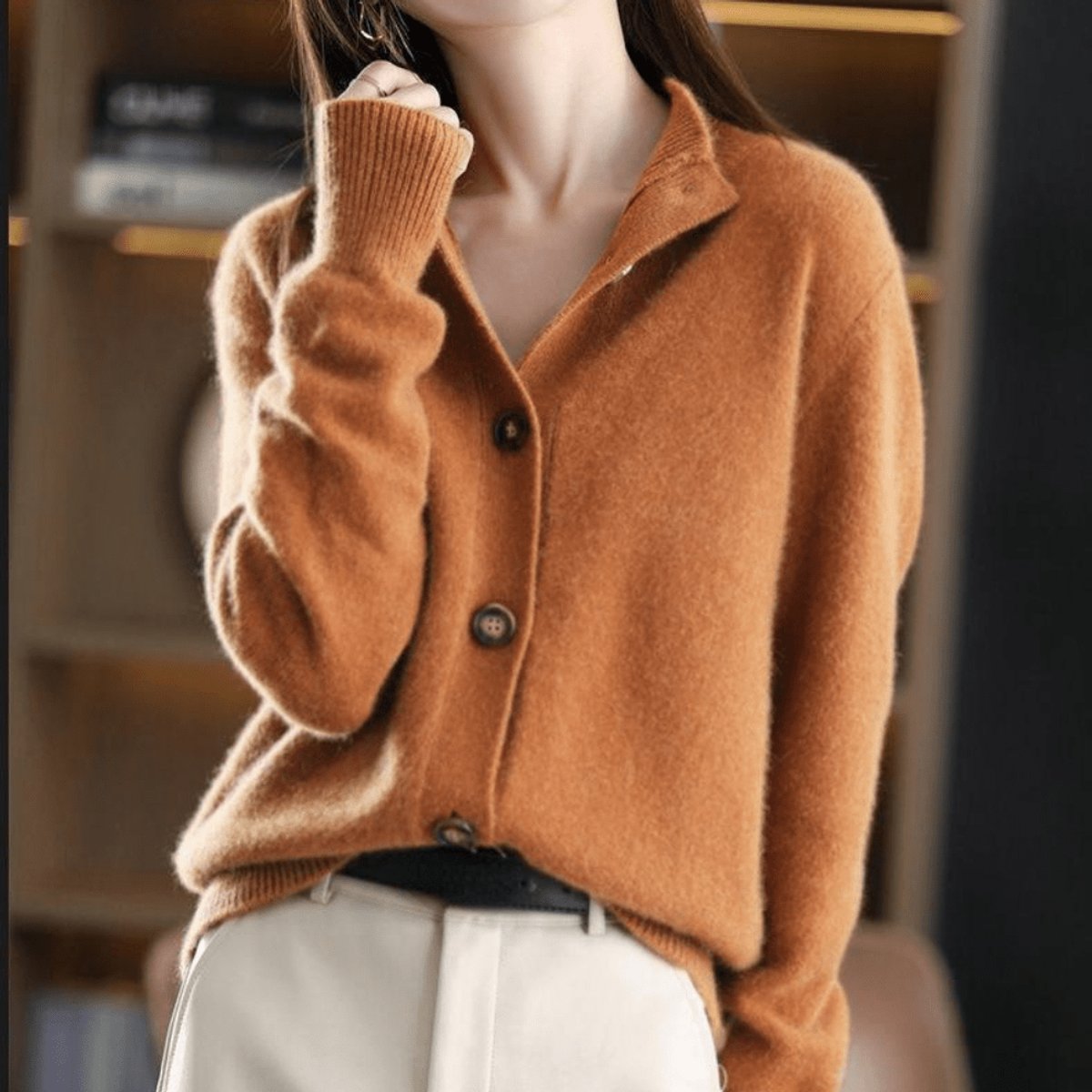 Astrid Cardigan Dame | Blød Cashmere, Klassisk Rund Hals 2