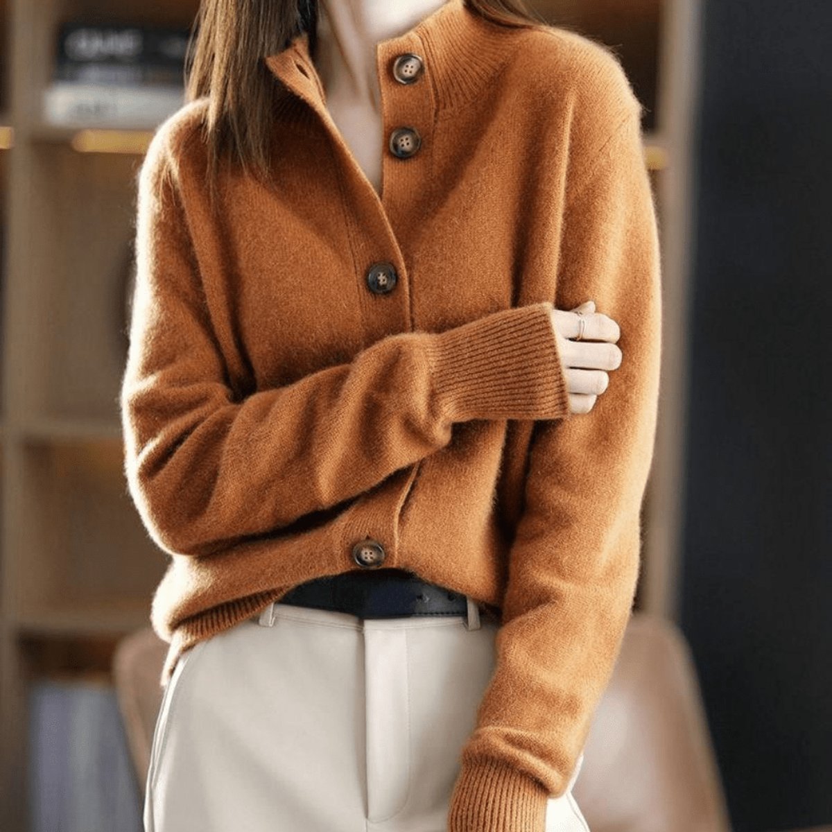 Astrid Cardigan Dame | Blød Cashmere, Klassisk Rund Hals 3