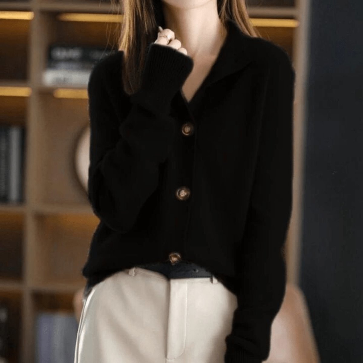 Astrid Cardigan Dame | Blød Cashmere, Klassisk Rund Hals 5