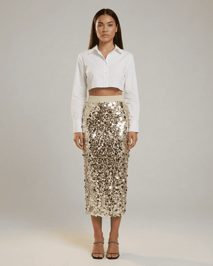 Aureline Midi Nederdel | Paillet, Høj Talje Bodycon 1