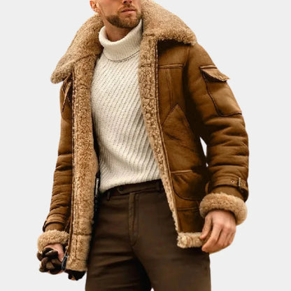 Torkild | Jacket with fur collar, zipper, and fur cuffs