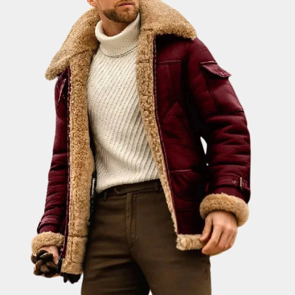 Torkild | Jacket with fur collar, zipper, and fur cuffs