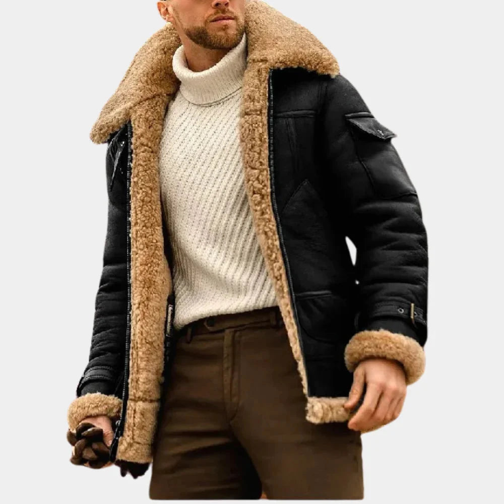 Torkild | Jacket with fur collar, zipper, and fur cuffs