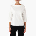 Bela Boat Neck Top | 3/4 Ærmer, Afslappet Pasform