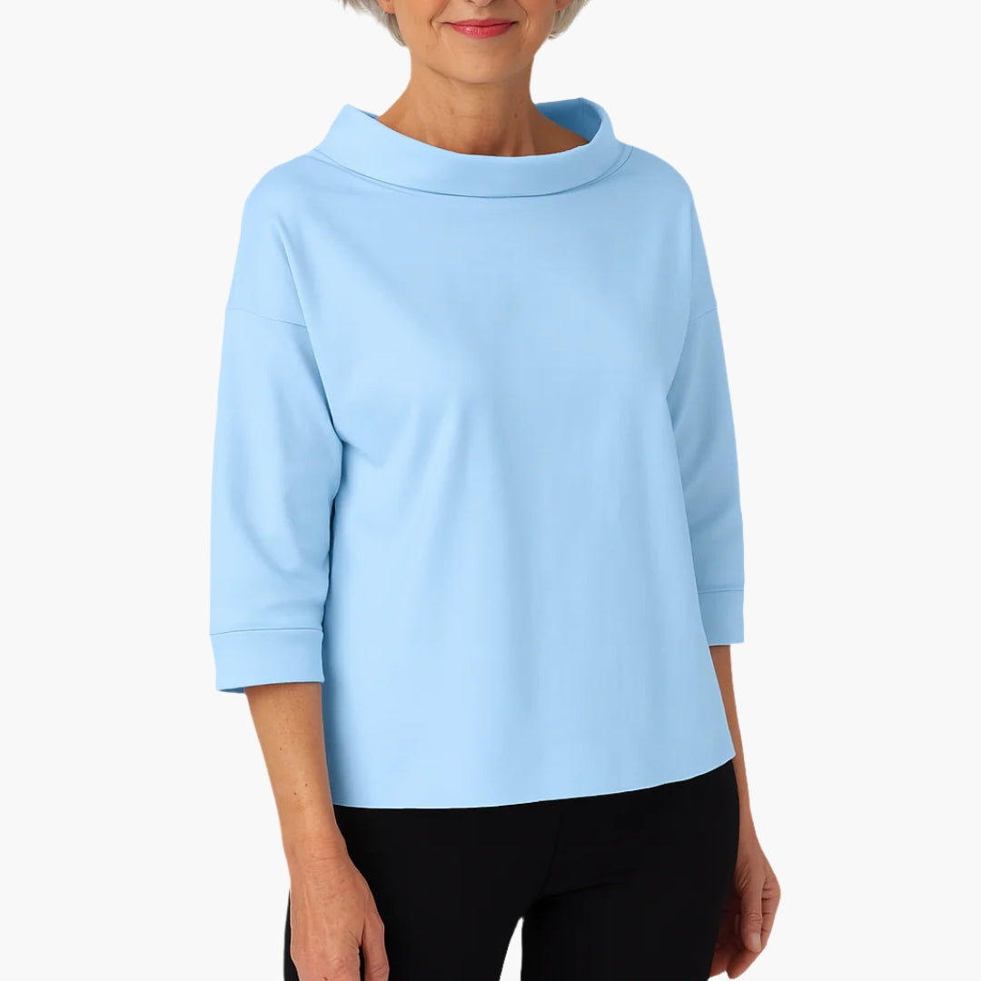 Bela Boat Neck Top | 3/4 Ærmer, Afslappet Pasform 1