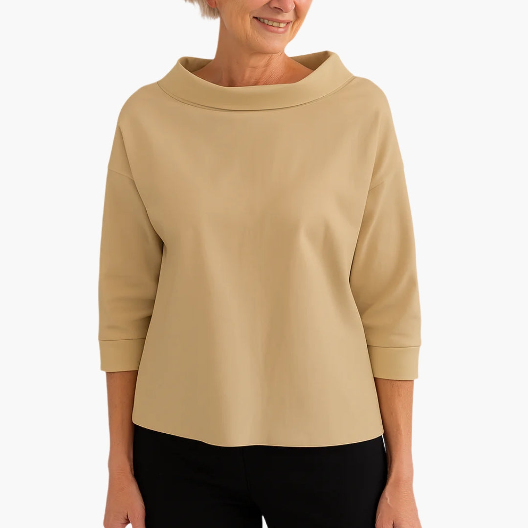 Bela Boat Neck Top | 3/4 Ærmer, Afslappet Pasform 5