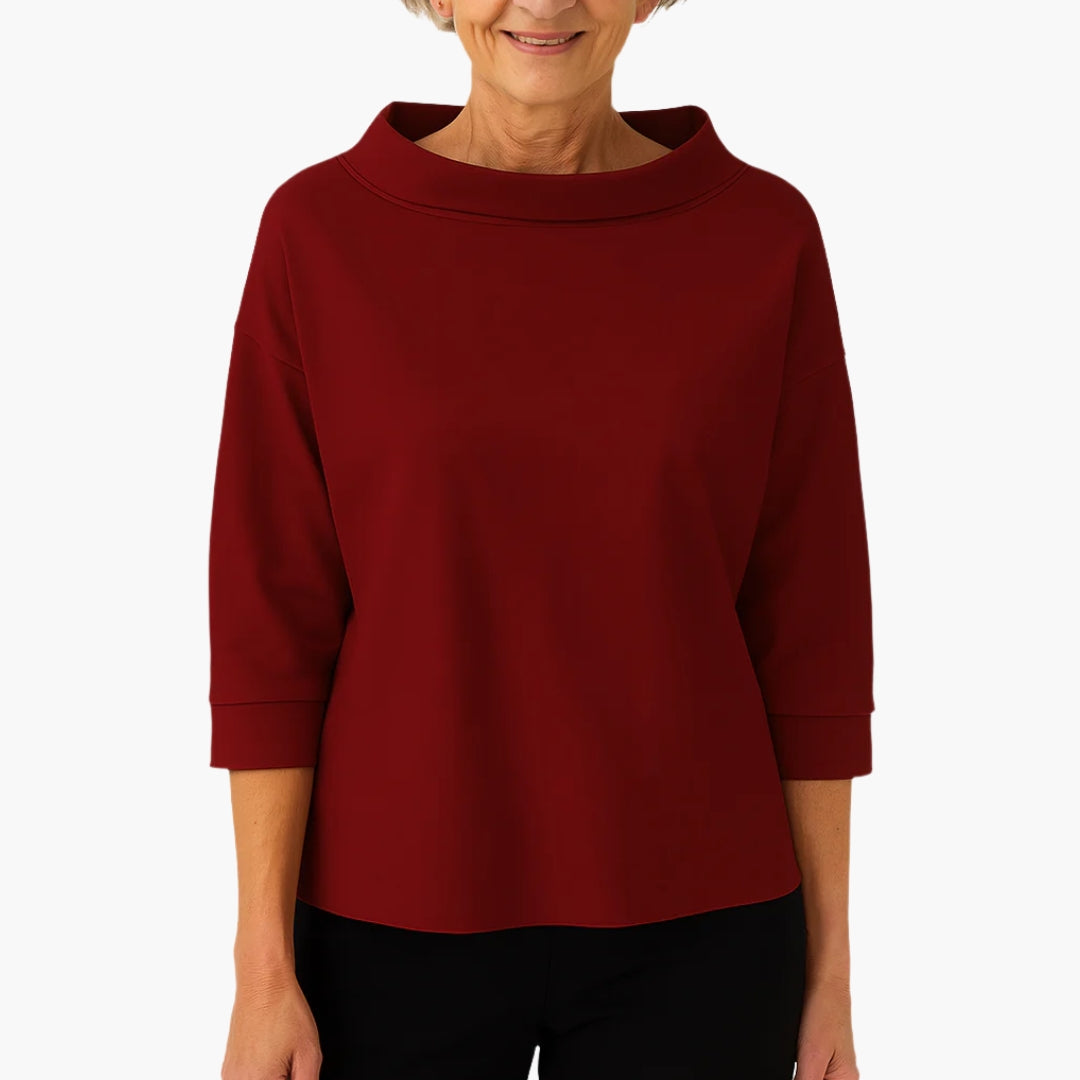 Bela Boat Neck Top | 3/4 Ærmer, Afslappet Pasform 6
