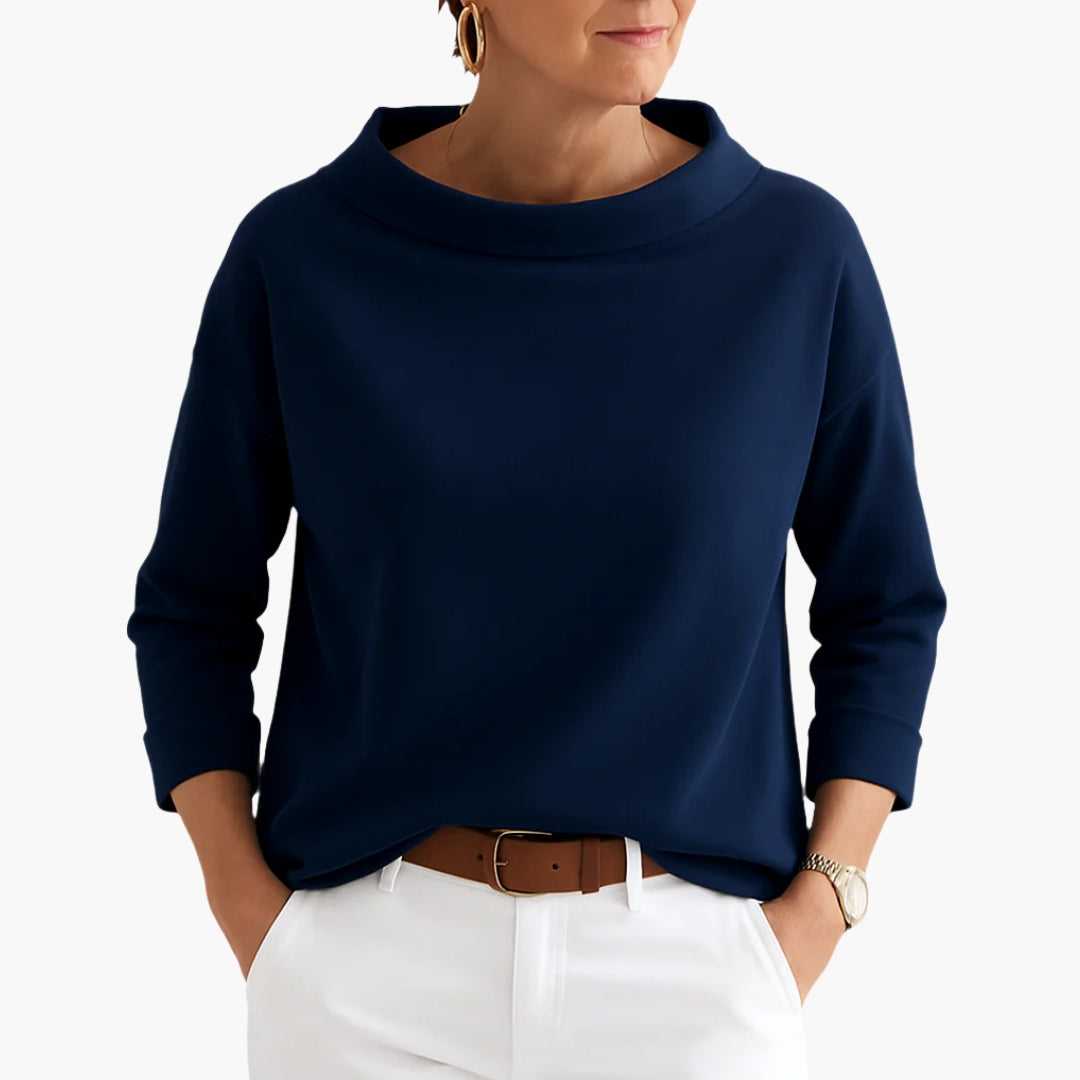 Bela Boat Neck Top | 3/4 Ærmer, Afslappet Pasform 7