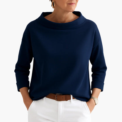 Bela Boat Neck Top | 3/4 Ærmer, Afslappet Pasform 7