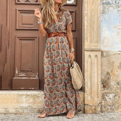 Bella Maxikjole | Boheme Ibiza Style med Taljebælte 0