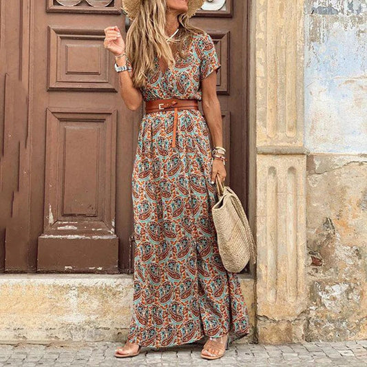 Bella Maxikjole | Boheme Ibiza Style med Taljebælte 0