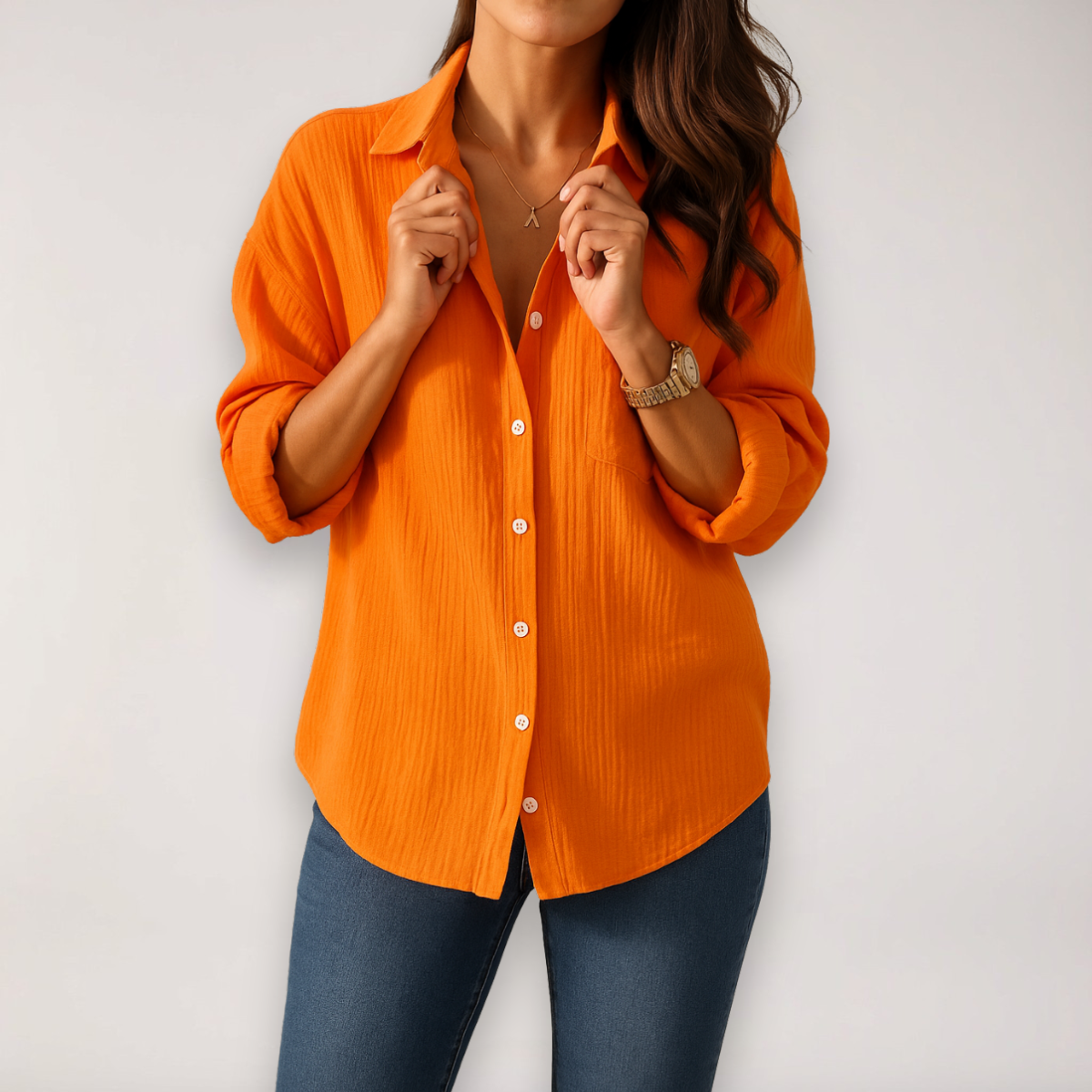 Bella Skjortebluse Dame | Langærmet, Afslappet Pasform 2