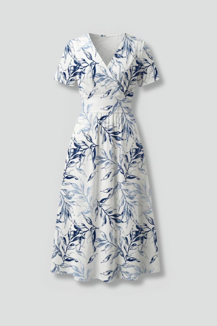 Bella Sommerkjole | Blomstret V-Hals A-Line til Kvinder 1
