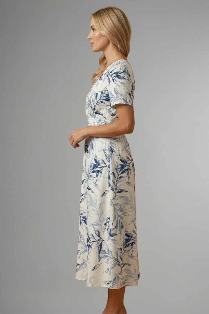 Bella Sommerkjole | Blomstret V-Hals A-Line til Kvinder 3