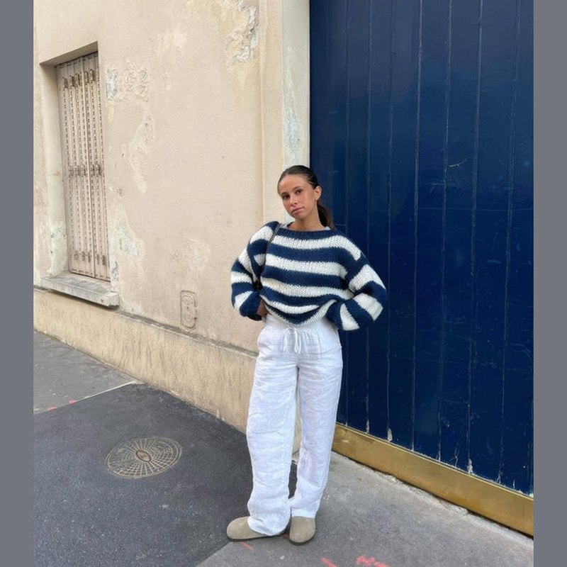 Bodil Striktrøje Dame | Oversized, Stribet Design, Groft Strik 3