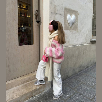Bodil Striktrøje Dame | Oversized, Stribet Design, Groft Strik 7