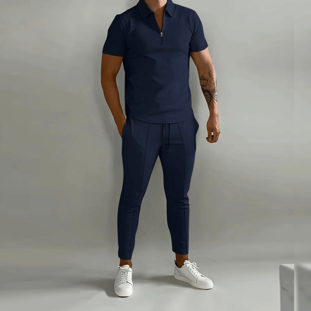Bruno Poloshirt Sæt | Lynlås, Komfortabelt 2-Delt Design 0