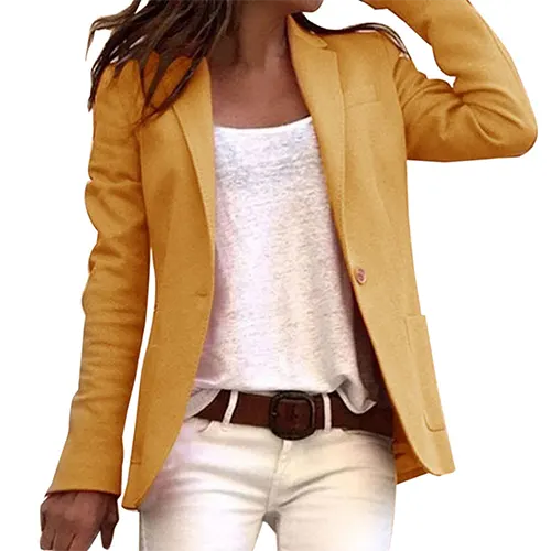 Elvira | Hip-length blazer with lapel collar and single button