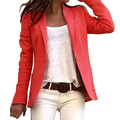 Elvira | Hip-length blazer with lapel collar and single button