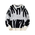 Terkel | Knitted sweater with intarsia pattern and ribbed trims