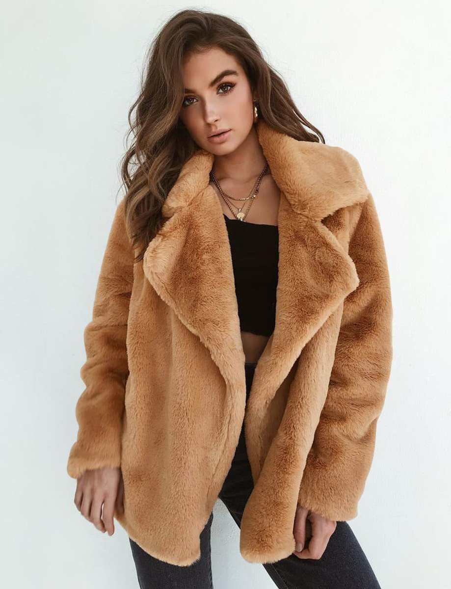 Celia Imiteret Pelsfrakke | Fluffy Oversize Kort Model til Kvinder 2