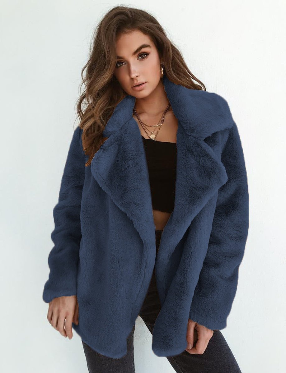 Celia Imiteret Pelsfrakke | Fluffy Oversize Kort Model til Kvinder 3