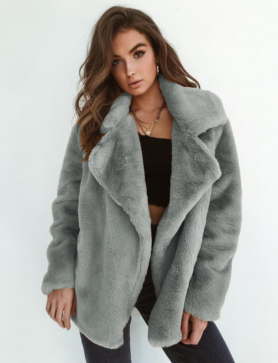 Celia Imiteret Pelsfrakke | Fluffy Oversize Kort Model til Kvinder 5