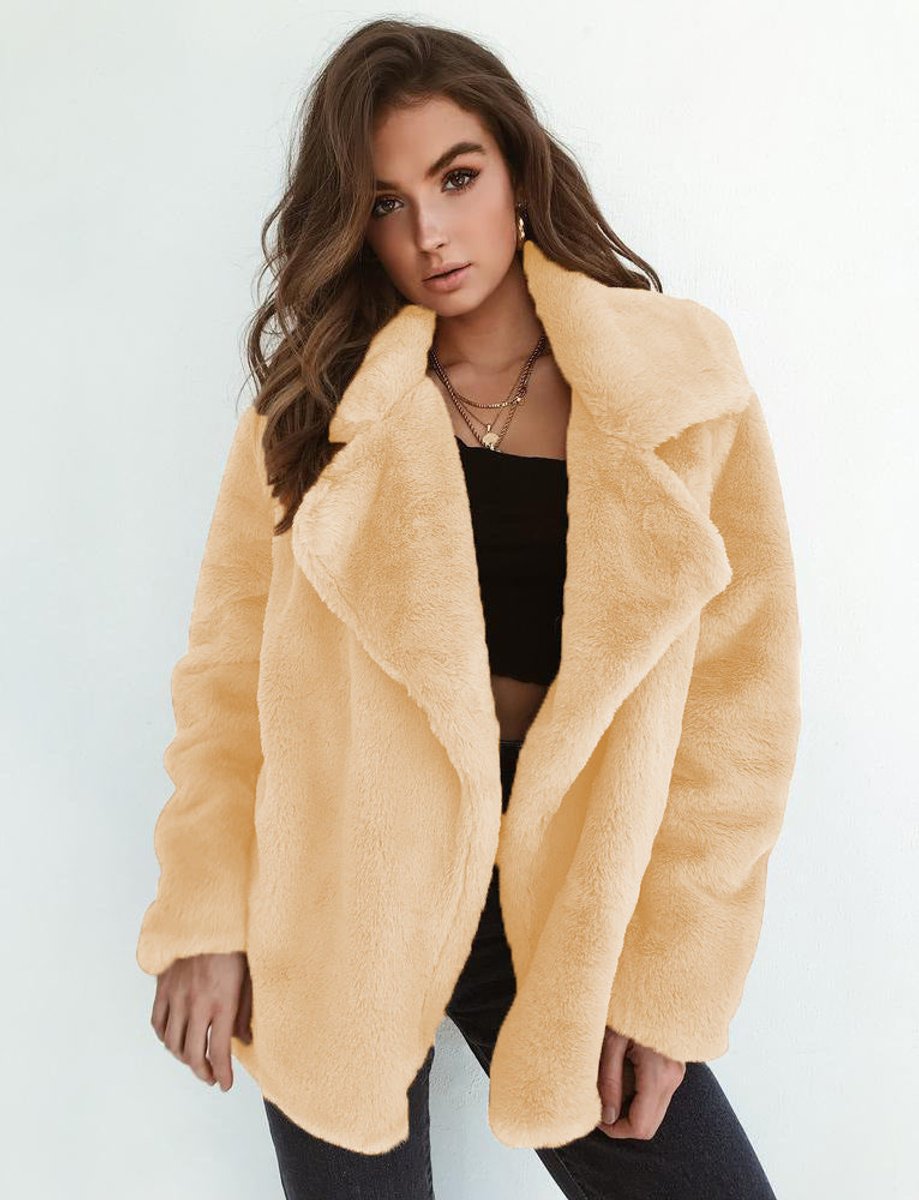 Celia Imiteret Pelsfrakke | Fluffy Oversize Kort Model til Kvinder 6