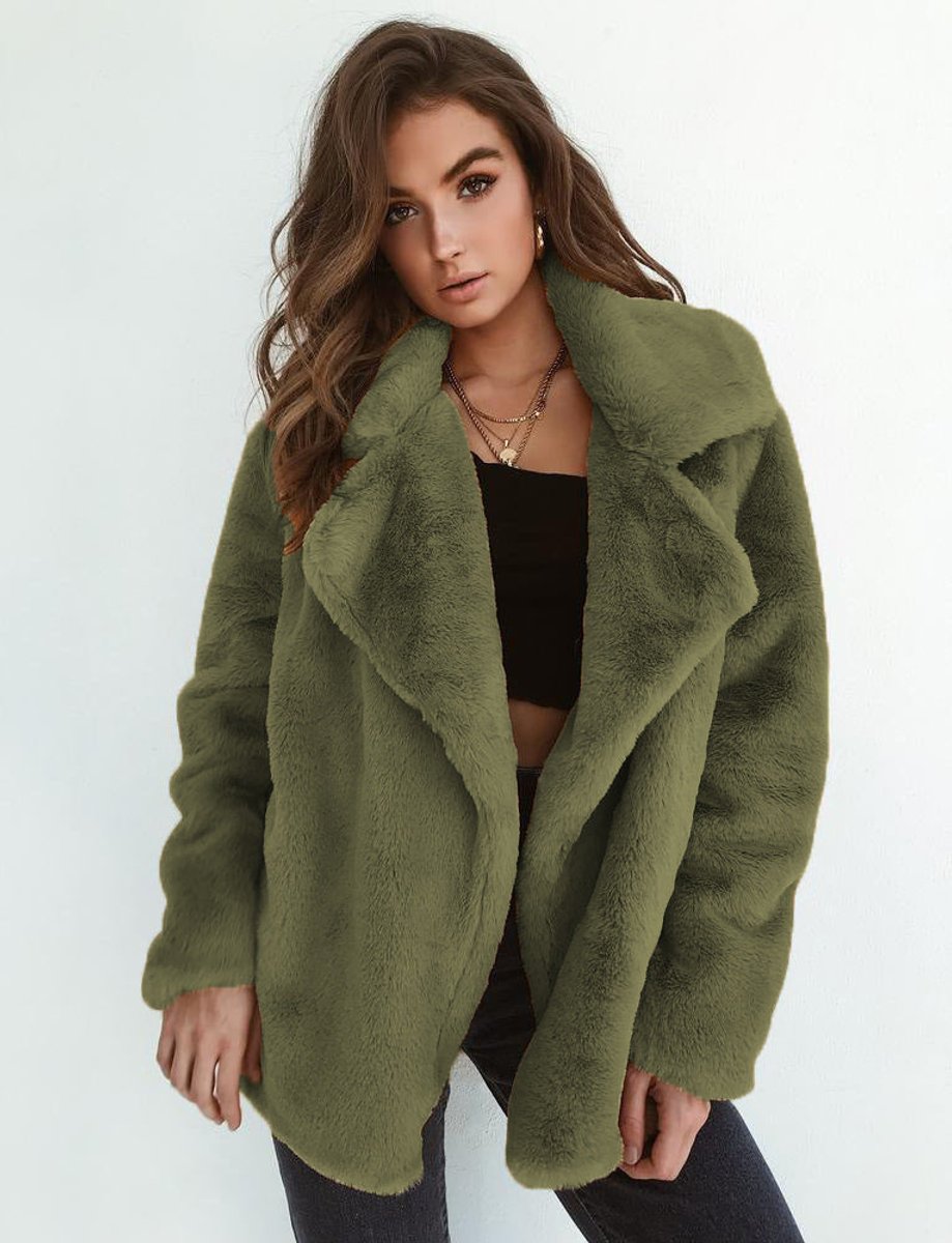 Celia Imiteret Pelsfrakke | Fluffy Oversize Kort Model til Kvinder 7