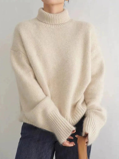 Celine Cashmere Sweater | Classic Roll Neck, Figured Fit 0