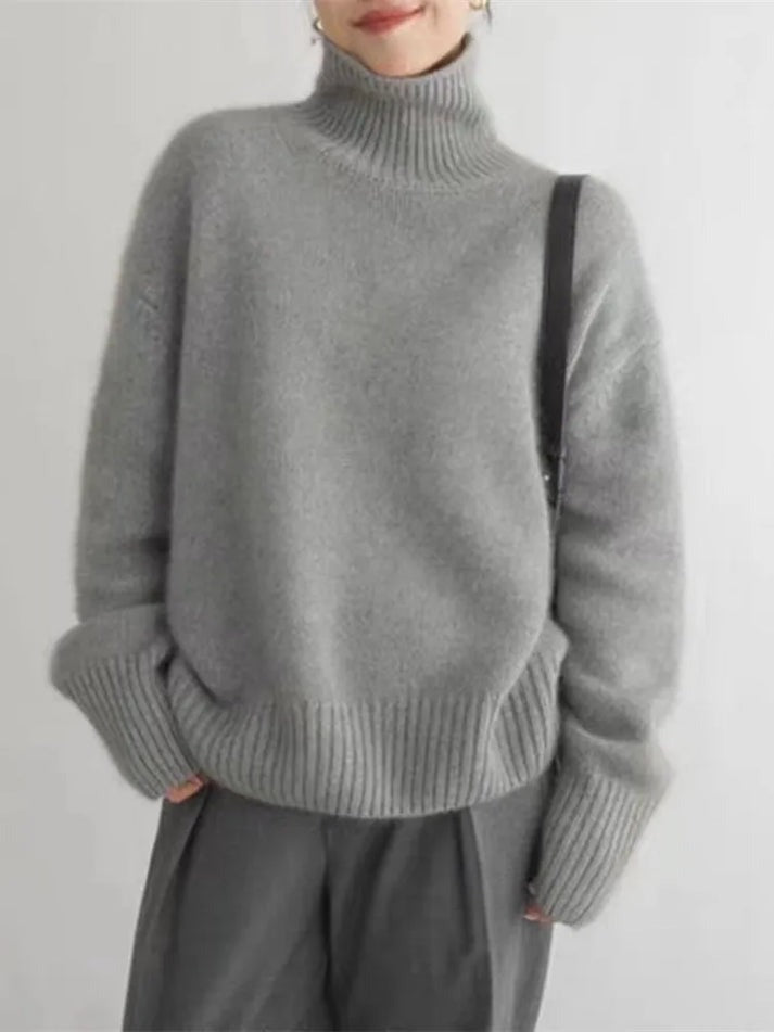 Celine Cashmere Sweater | Classic Roll Neck, Figured Fit 2
