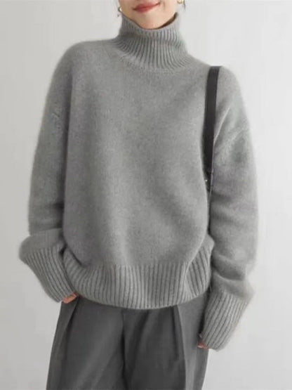 Celine Cashmere Sweater | Classic Roll Neck, Figured Fit 2