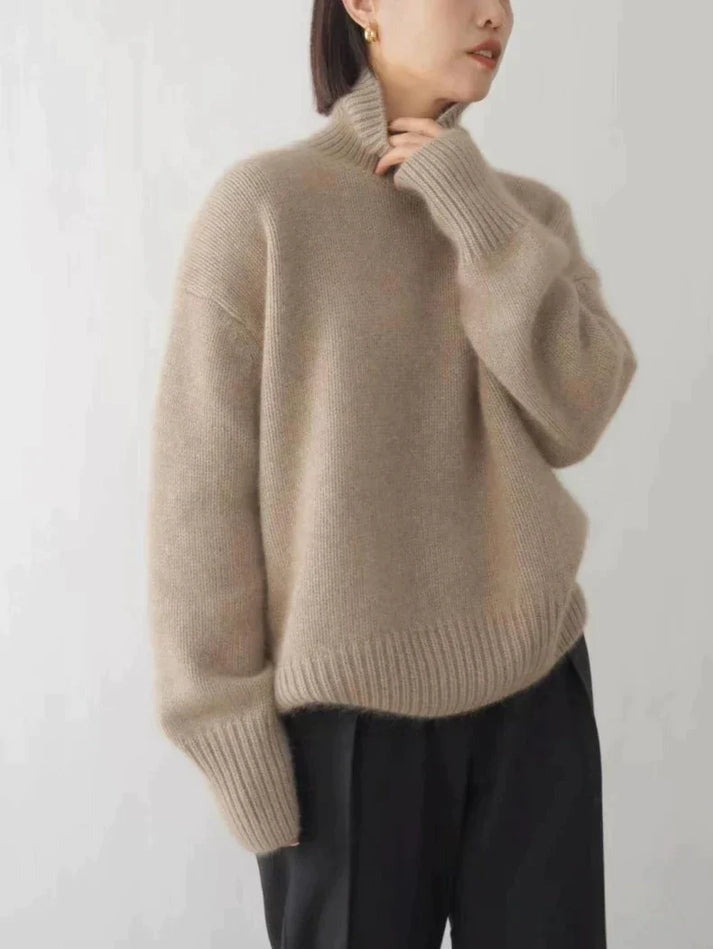 Celine Cashmere Sweater | Classic Roll Neck, Figured Fit 5