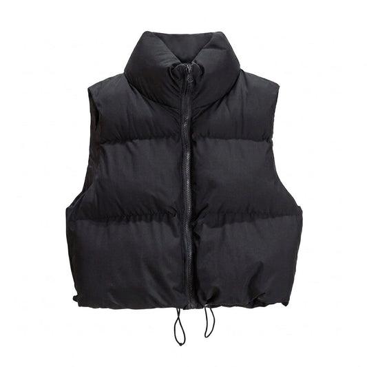 Cira Cropped Puffer Gilet | Standkrave, Quiltet Design 0