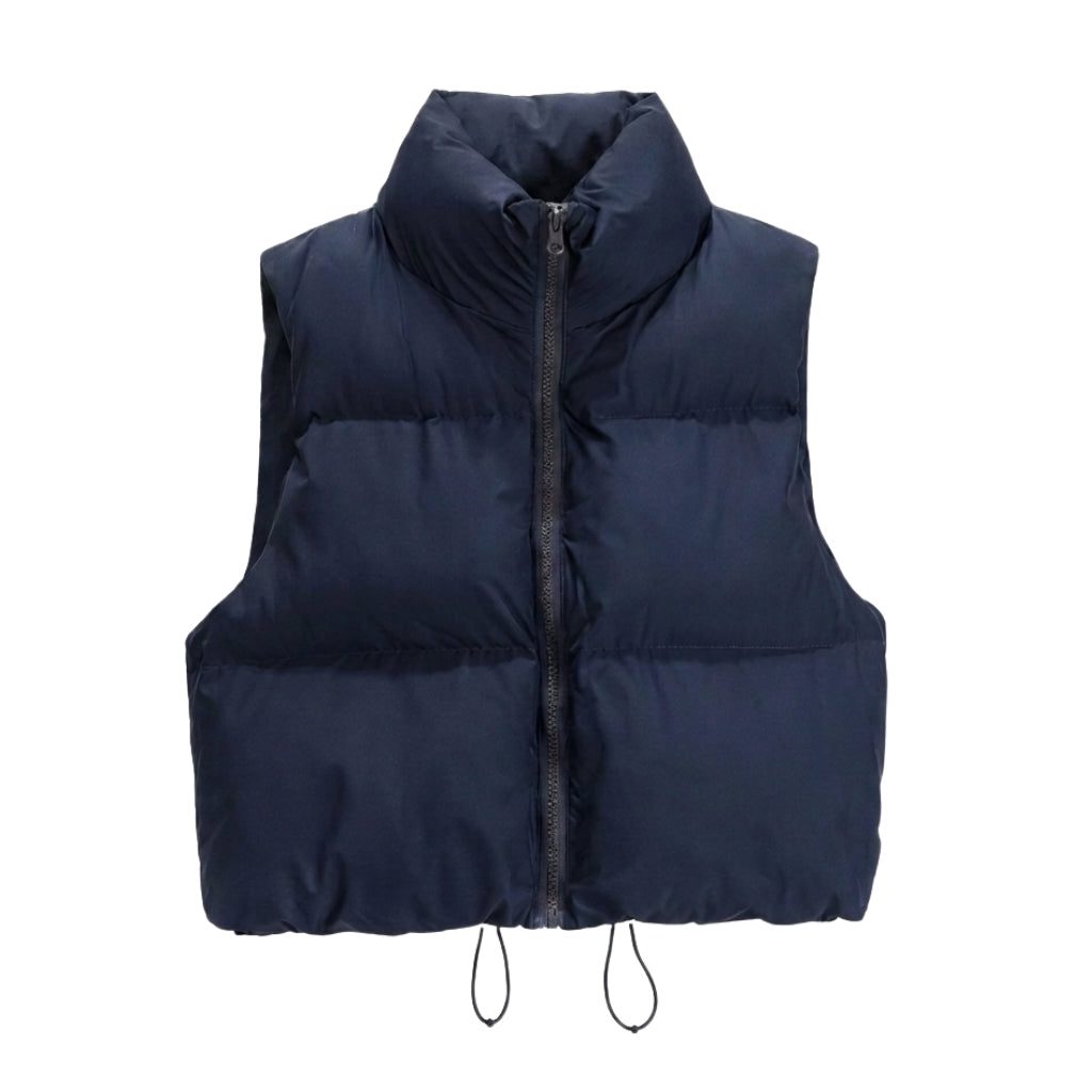 Cira Cropped Puffer Gilet | Standkrave, Quiltet Design 2