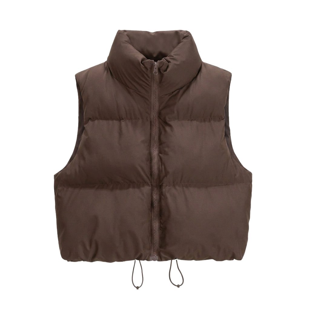 Cira Cropped Puffer Gilet | Standkrave, Quiltet Design 3
