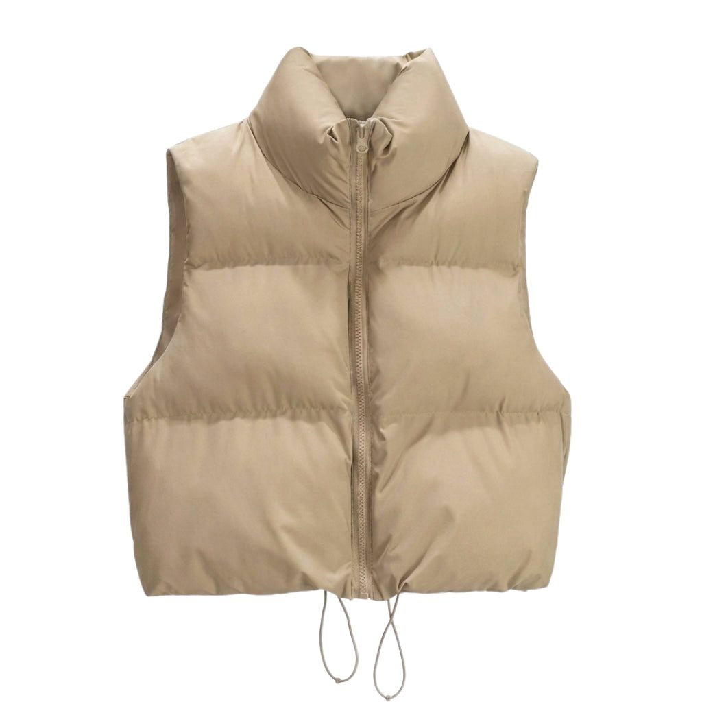 Cira Cropped Puffer Gilet | Standkrave, Quiltet Design 4