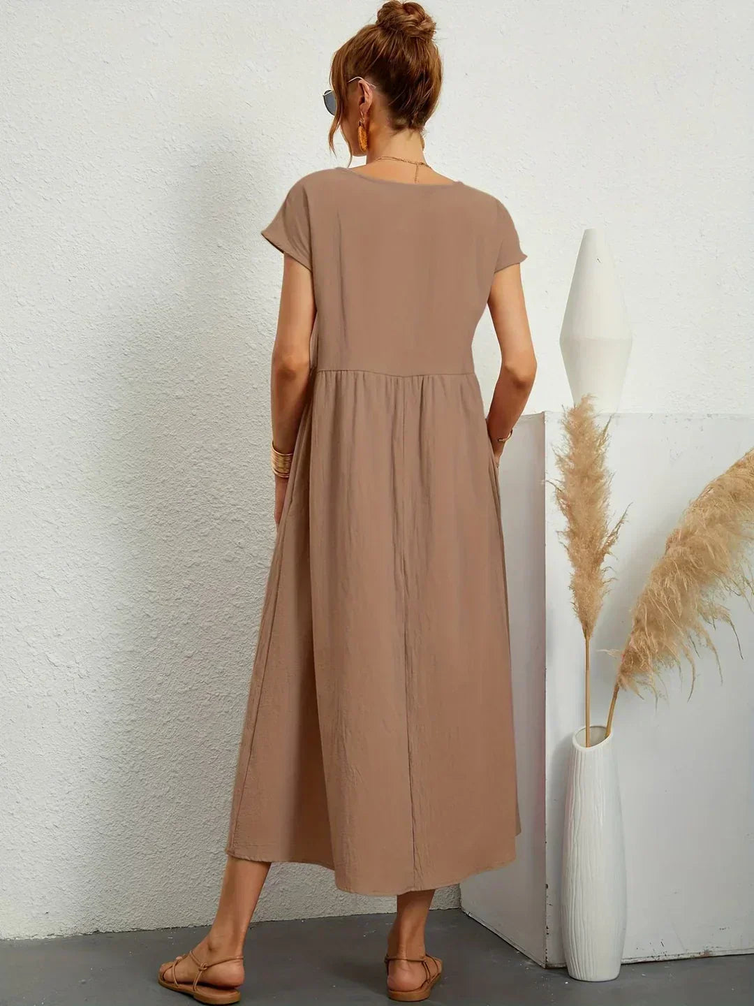 Clara Midikjole | Casual, Blødt Åndbart Stof 6